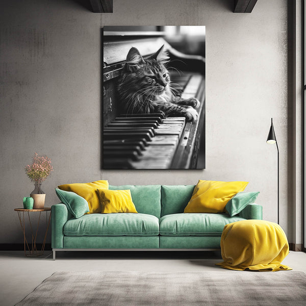  Cat Enjoying Piano Art  | MusaArtGallery™