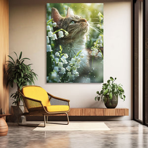 Cat and Flowers Art | MusaArtGallery™