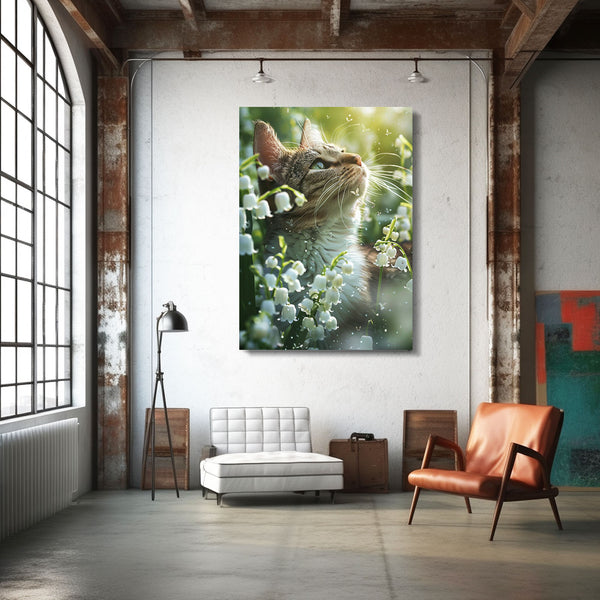 Cat and Flowers Art | MusaArtGallery™