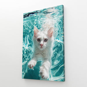 Cat in Water Art | MusaArtGallery™