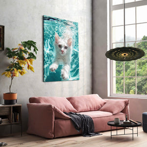 Cat in Water Art | MusaArtGallery™