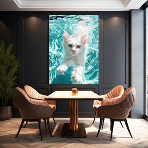 Cat in Water Art | MusaArtGallery™
