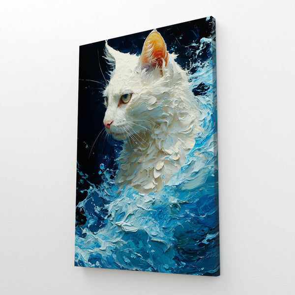 Cat In Water Wall Art | MusaArtGallery™
