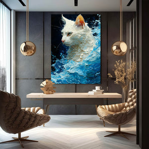 Cat In Water Wall Art | MusaArtGallery™