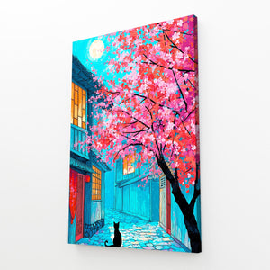 Cat Japanese Cherry Blossom Street Art