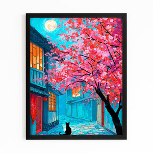 Cat Japanese Cherry Blossom Street Art
