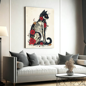 Cat Skeleton Art | MusaArtGallery™