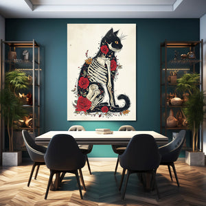 Cat Skeleton Art | MusaArtGallery™