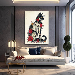 Cat Skeleton Art | MusaArtGallery™