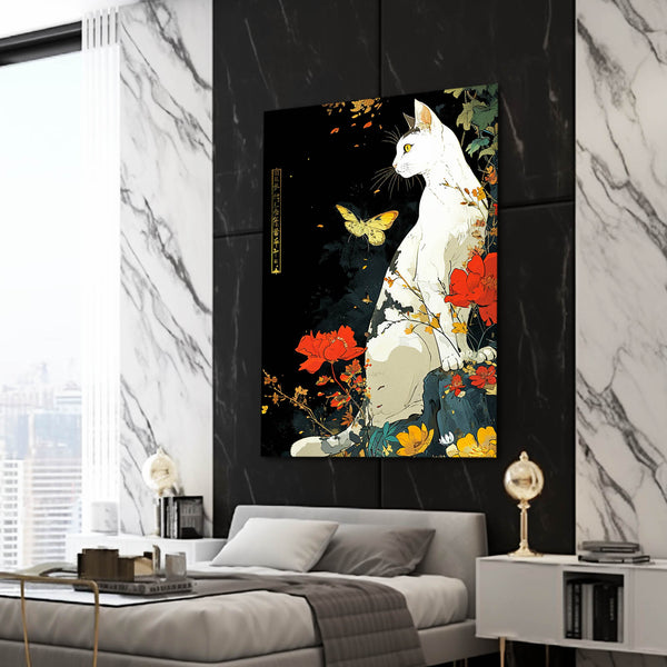 Cat Wall Art White | MusaArtGallery™