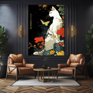 Cat Wall Art White | MusaArtGallery™