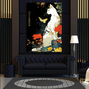 Cat Wall Art White | MusaArtGallery™