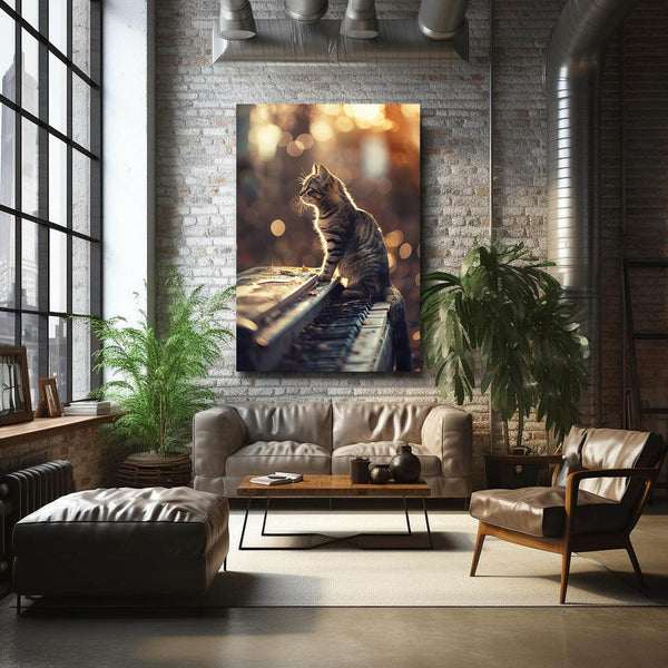 Cat With Piano Art  | MusaArtGallery™