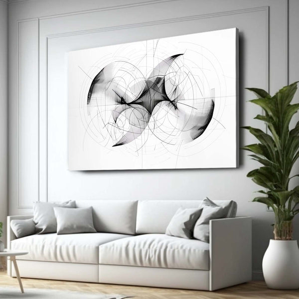 Celestial Curves Black and White Abstract Art | MusaArtGallery™