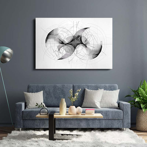 Celestial Curves Black and White Abstract Art | MusaArtGallery™