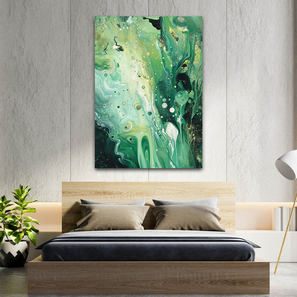 Celestial Flow Green Abstract Art | MusaArtGallery™