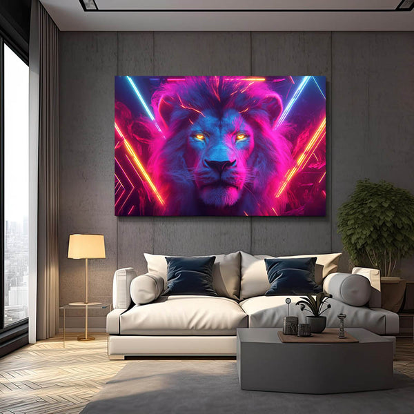 Celestial Glow Lion Wall Art | MusaArtGallery™