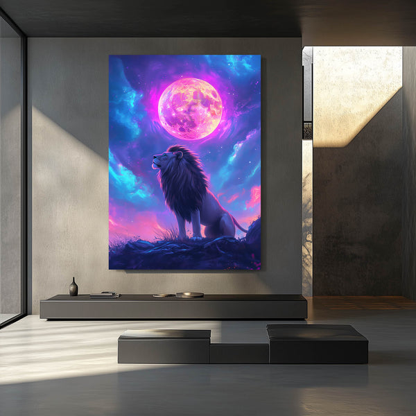 Celestial Moon Lion Wall Art | MusaArtGallery™