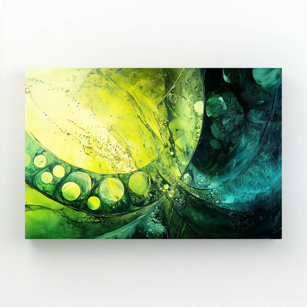 Celestial Orbit Green Abstract Art | MusaArtGallery™