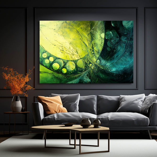 Celestial Orbit Green Abstract Art | MusaArtGallery™