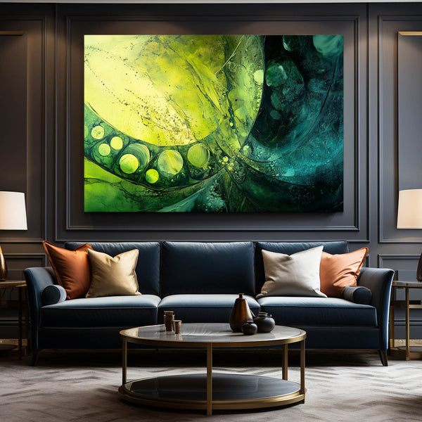 Celestial Orbit Green Abstract Art | MusaArtGallery™