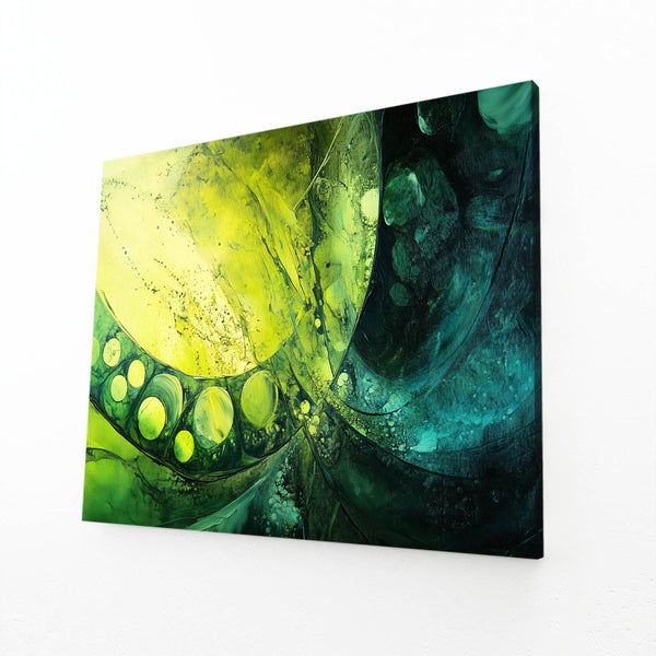 Celestial Orbit Green Abstract Art | MusaArtGallery™