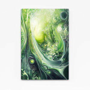 Celestial Waves Green Abstract Art | MusaArtGallery™