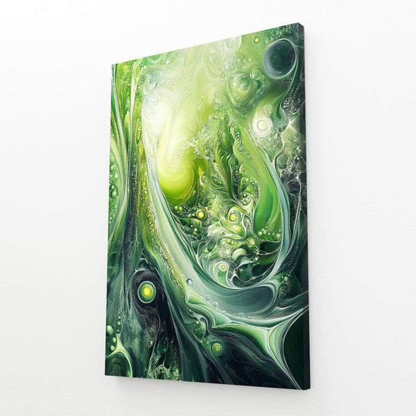 Celestial Waves Green Abstract Art | MusaArtGallery™