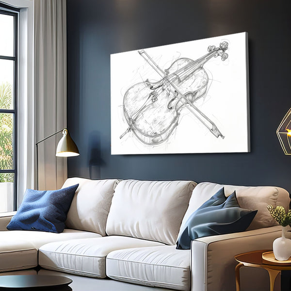 Cello Harmony Line Art | MusaArtGallery™