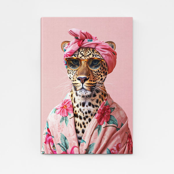 Arte mural elegante y moderno con estampado de leopardo