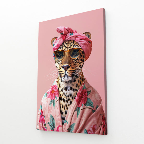 Arte mural elegante y moderno con estampado de leopardo