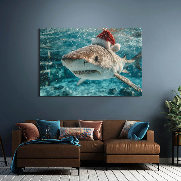 Chrismas Shark Wall Art