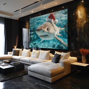 Chrismas Shark Wall Art