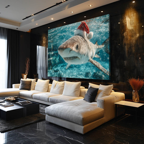 Chrismas Shark Wall Art