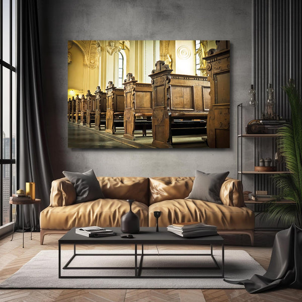 Church Pews Christian Wall Art | MusaArtGallery™