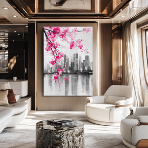 City Cherry Blossom Branch Wall Art