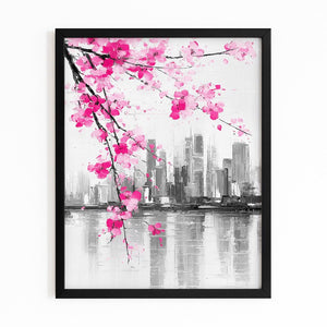 City Cherry Blossom Branch Wall Art