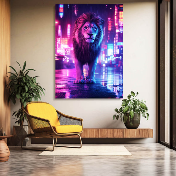 City Lights Lion Wall Art | MusaArtGallery™