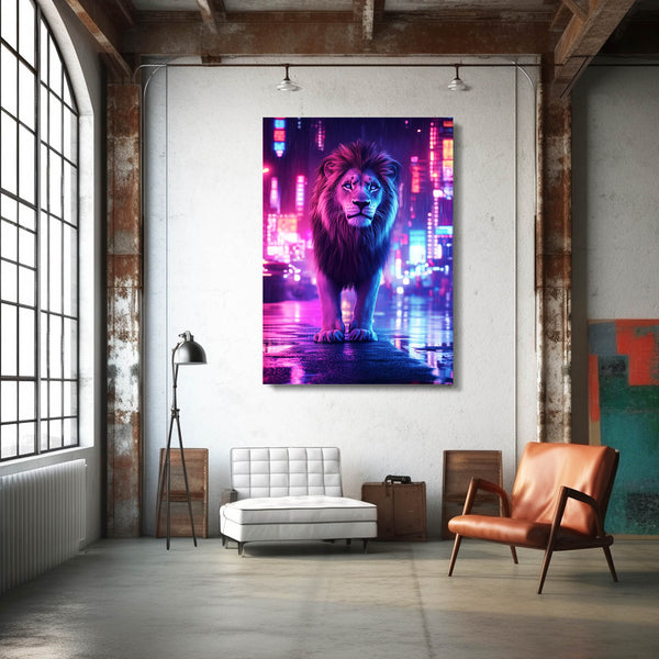 City Lights Lion Wall Art | MusaArtGallery™