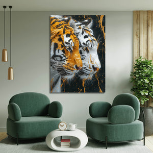 Art Tiger Gold And White | MusaArtGallery™
