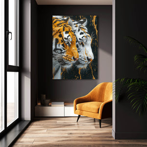 Art Tiger Gold And White | MusaArtGallery™
