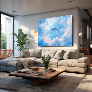 Cloudy Dolphin Art