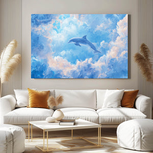 Cloudy Dolphin Art
