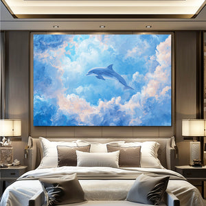 Cloudy Dolphin Art
