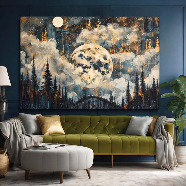 Cloudy Moon Art | MusaArtGallery™