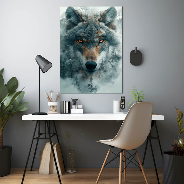 Cloudy Wolf Canvas Art   | MusaArtGallery™