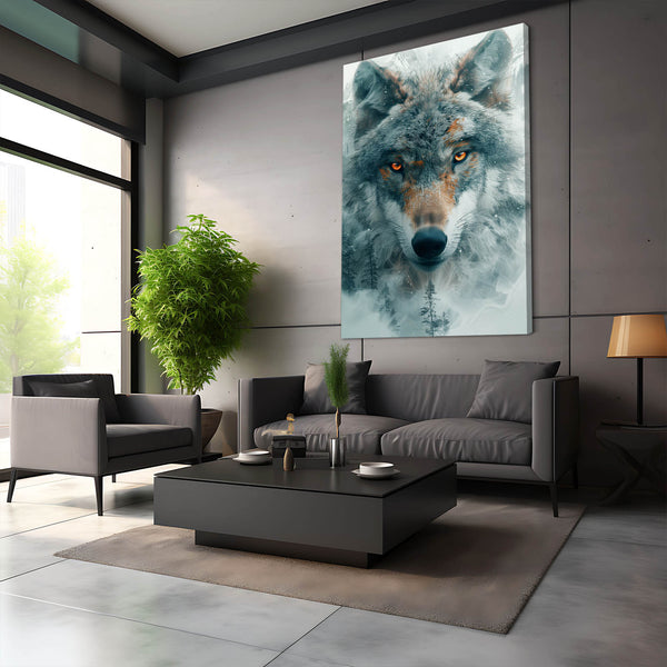 Cloudy Wolf Canvas Art   | MusaArtGallery™