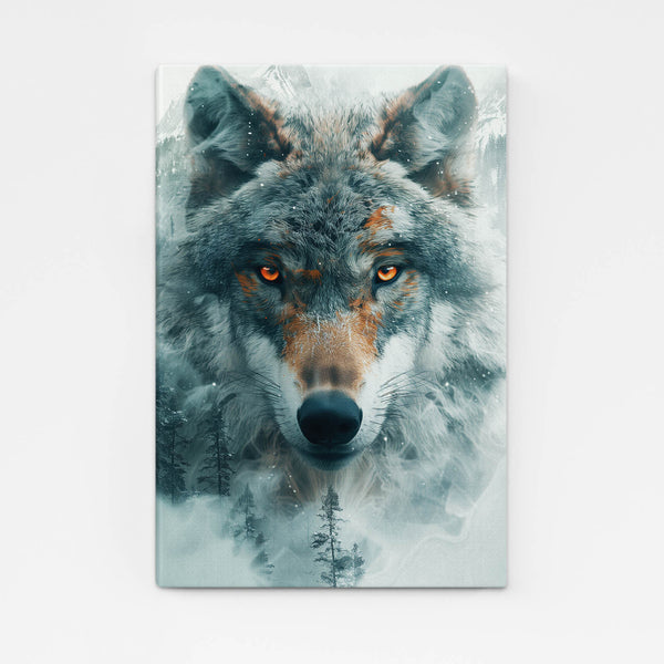 Cloudy Wolf Canvas Art   | MusaArtGallery™