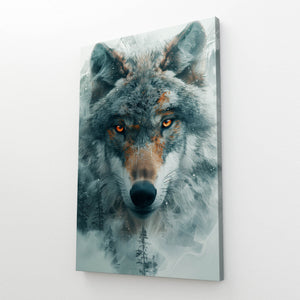 Cloudy Wolf Canvas Art   | MusaArtGallery™