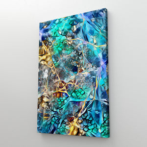 Gold Blue Coastal Wall Art | MusaArtGallery™